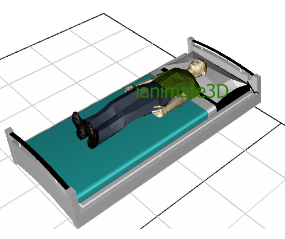 3D Hospital Bed with Patient